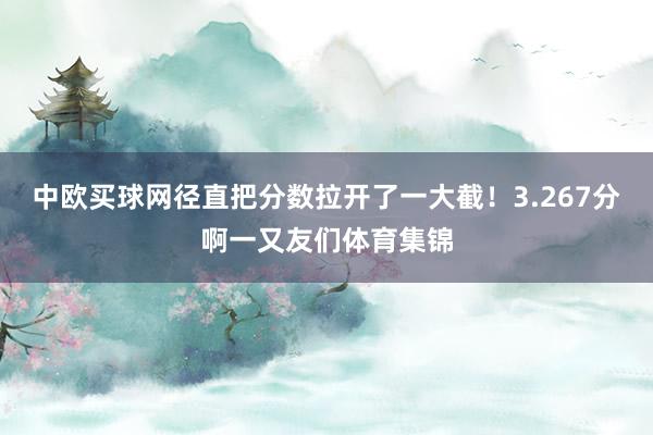 中欧买球网径直把分数拉开了一大截！3.267分啊一又友们体育集锦