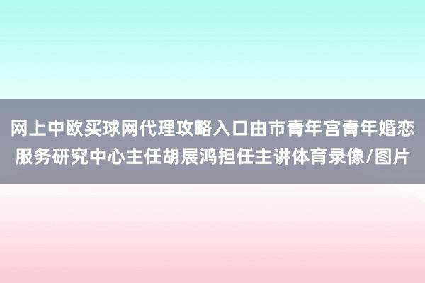 网上中欧买球网代理攻略入口由市青年宫青年婚恋服务研究中心主任胡展鸿担任主讲体育录像/图片