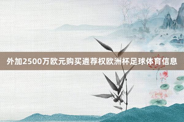 外加2500万欧元购买遴荐权欧洲杯足球体育信息