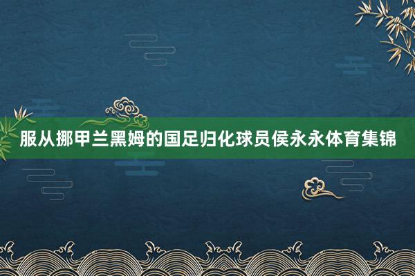 服从挪甲兰黑姆的国足归化球员侯永永体育集锦